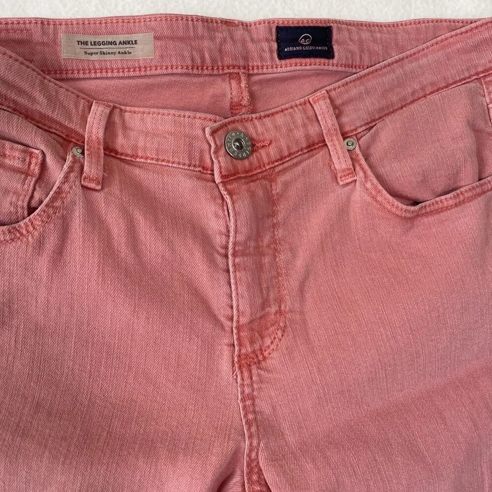 AG Adriano Goldschmied Women's Legging Ankle Coral Orange Jeans 29R